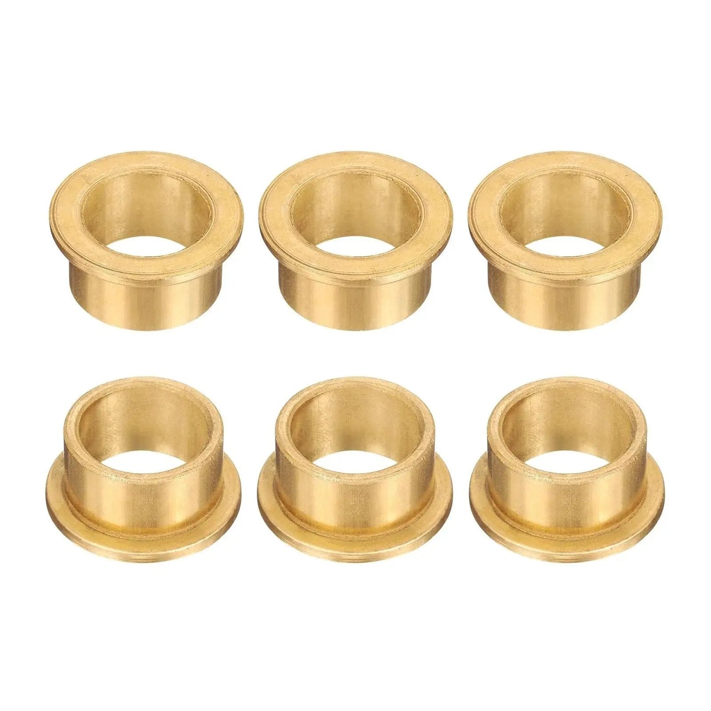 Six Piece Flange Sleeve Bearings Set With 16mm Bore, 20mm Outer Diameter, self-lubricating sintered bronze bushings
