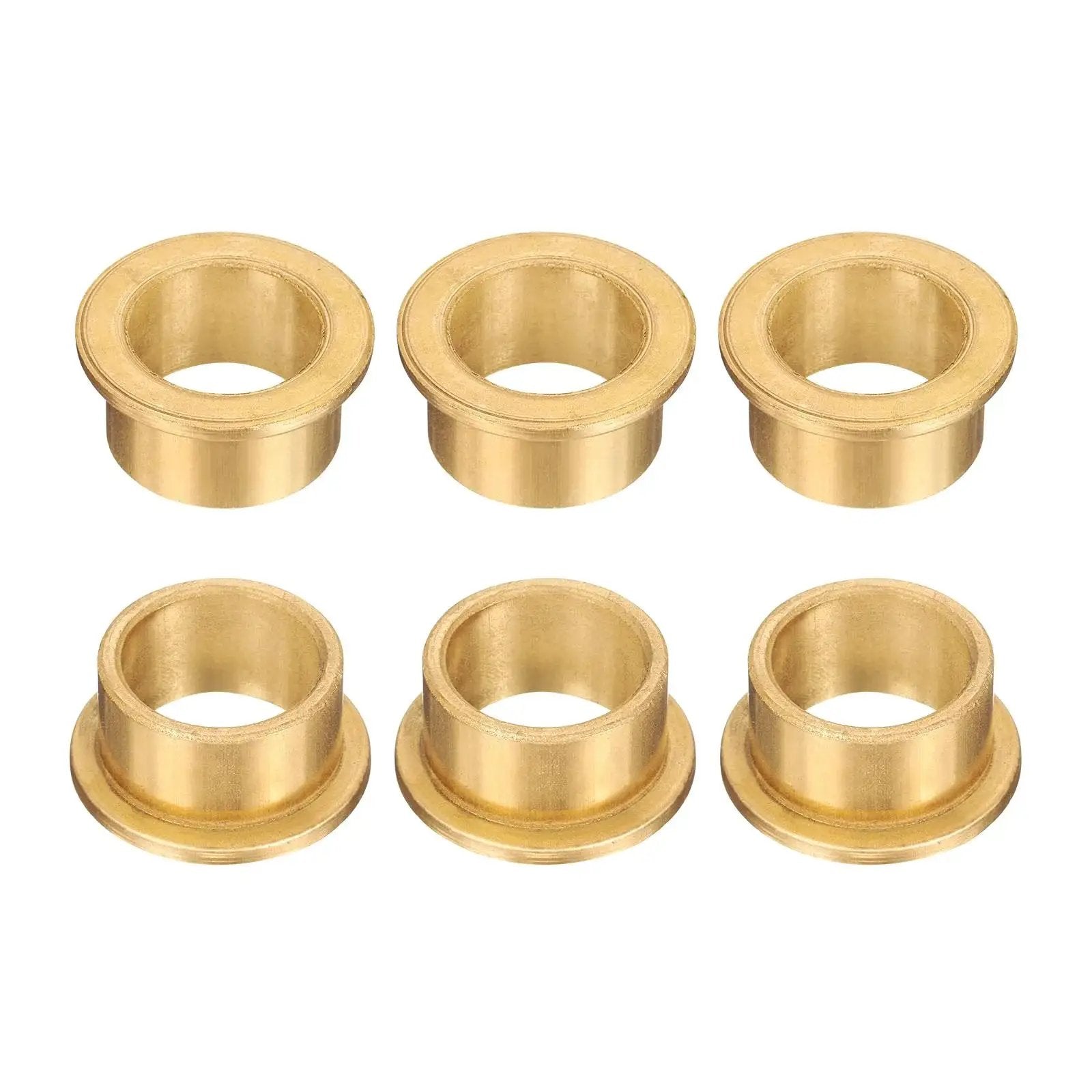 Six Piece Flange Sleeve Bearings Set With 16mm Bore, 20mm Outer Diameter, self-lubricating sintered bronze bushings