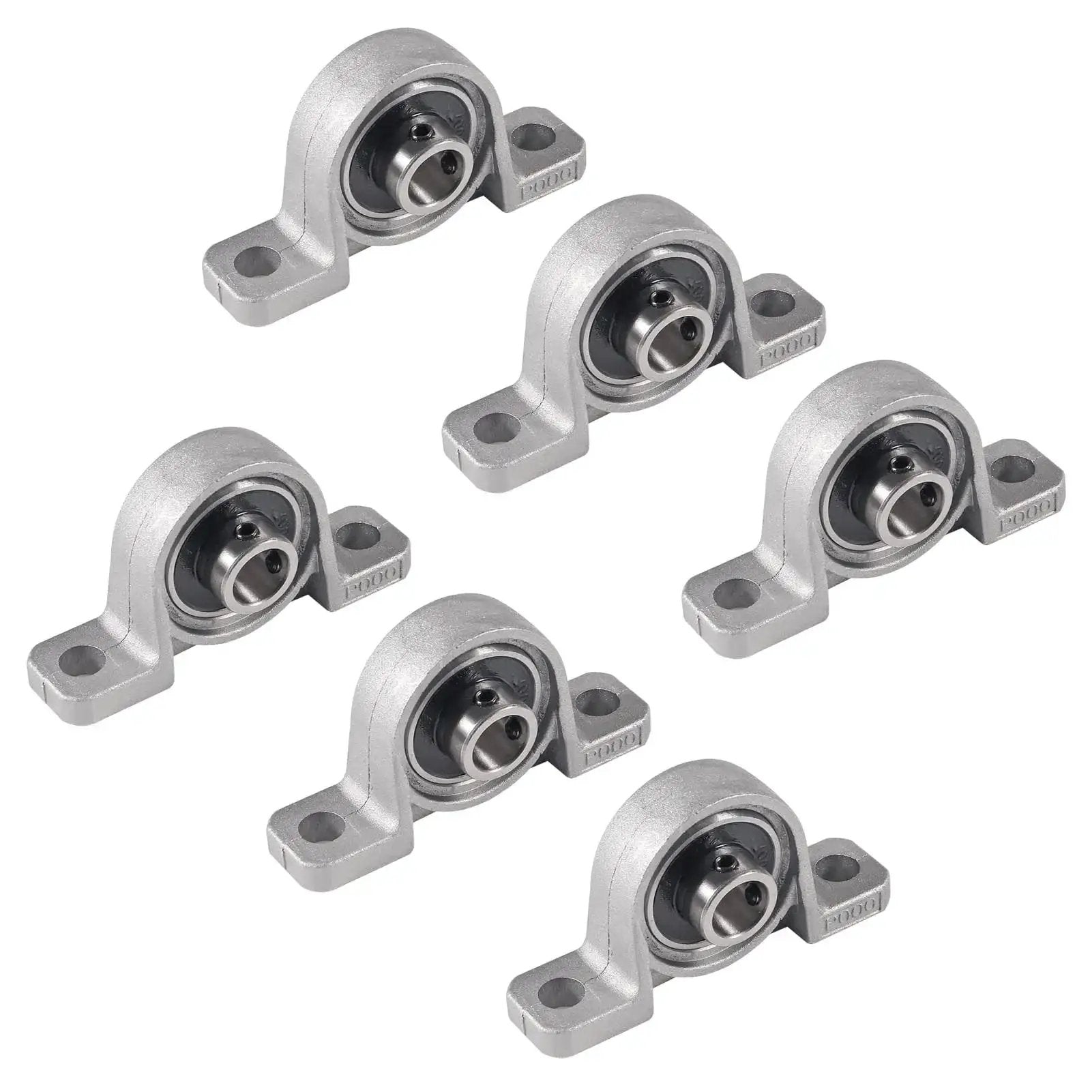 Six Pack KP000 10mm Pillow Block Bearing Self Aligning Mounted Flange Zinc Alloy Base Heavy Duty Support For Machinery