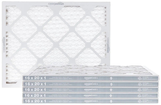 Six pack MERV 8 furnace air filters fit standard 16x20x1 slots, trapping dust, pollen and lint to improve indoor air quality; electrostatic design helps reduce allergens for allergy relief and simple, cost effective maintenance