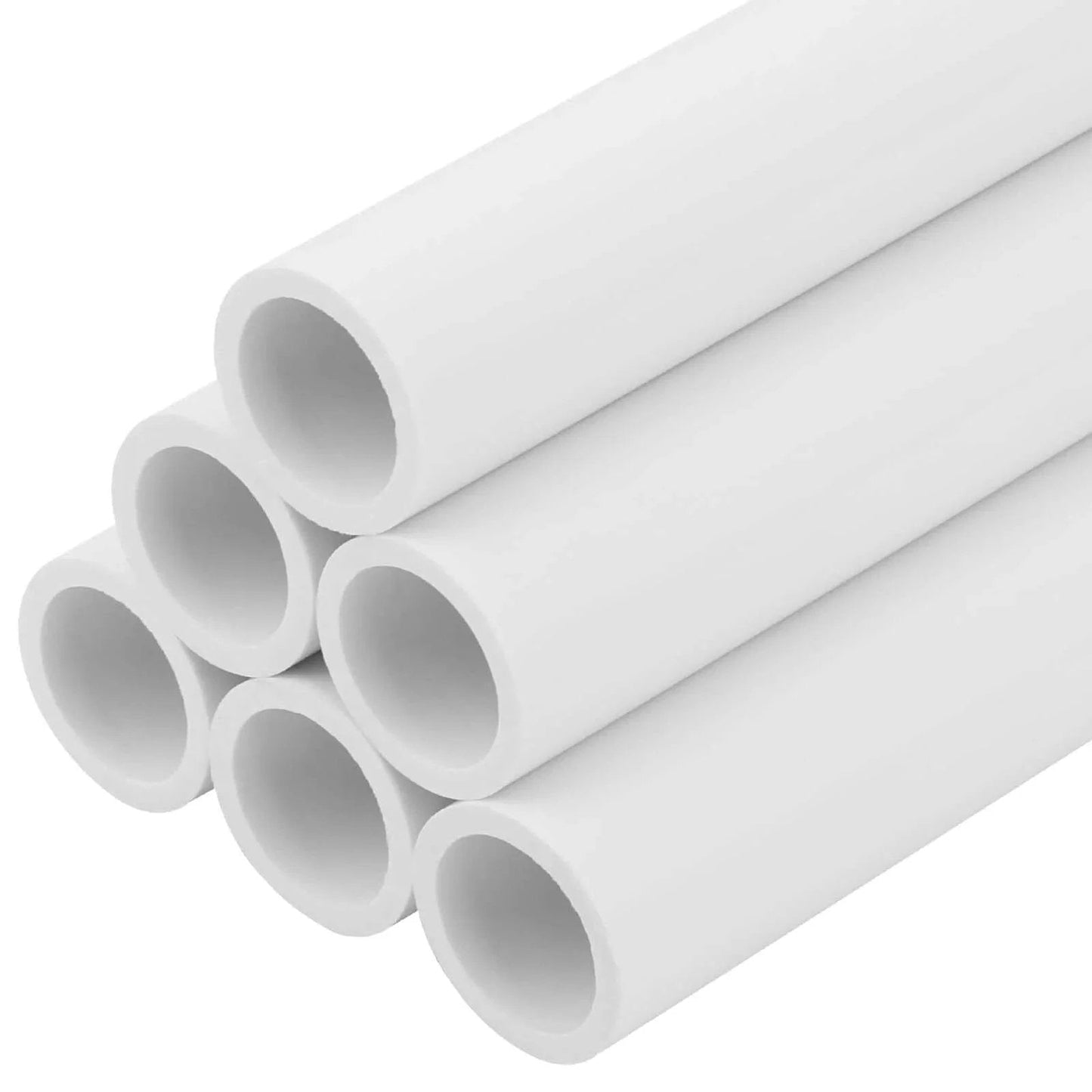 Six Piece Set Of Half Inch Schedule 40 PVC Pipe 17 Inch Length White For Indoor Outdoor DIY Projects Greenhouse Garden Farm Workshop