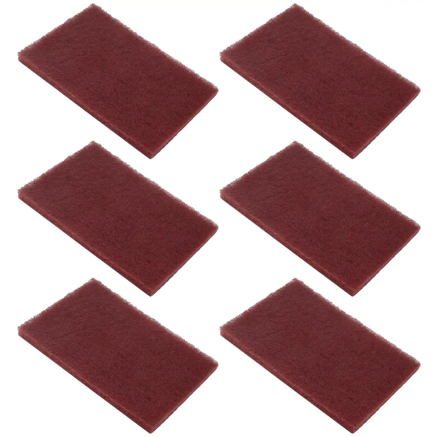 Six Pack Red Scuff Pads Very Fine Grade for Paint Prep and Finishing General Purpose Sanding Hand Pads 8 x 5 Inches