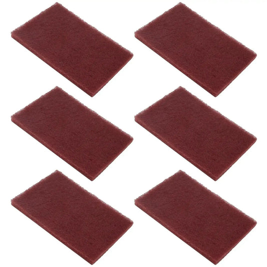 Six Pack Red Scuff Pads Very Fine Grade for Paint Prep and Finishing General Purpose Sanding Hand Pads 8 x 5 Inches