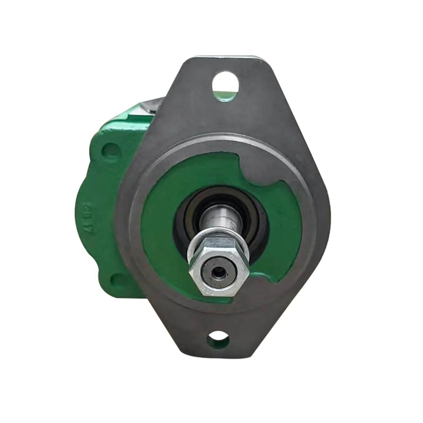 Front view of SJ34566 Hydraulic Pump SJ13305 fits for John Deere 6120E 6100D tractors, showing mounting holes and shaft details.