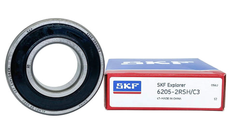 SKF 6205 2RSH C3 Double Rubber Seal Bearings Two Pack 25 By 52 By 15 Millimeter Deep Groove High Speed Radial And Axial Load Support Designed For Industrial Machinery Fans Conveyors Motors And Agricultural Equipment
