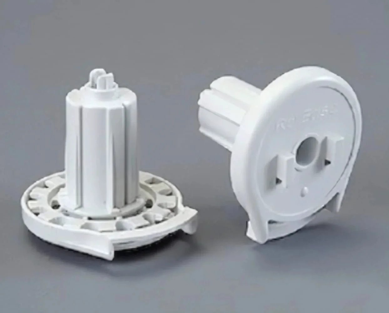 Skyline SL15 Roller Shade Clutch #SL15H01W / 1-1/8" Tube White, two-piece set, shown in white plastic material