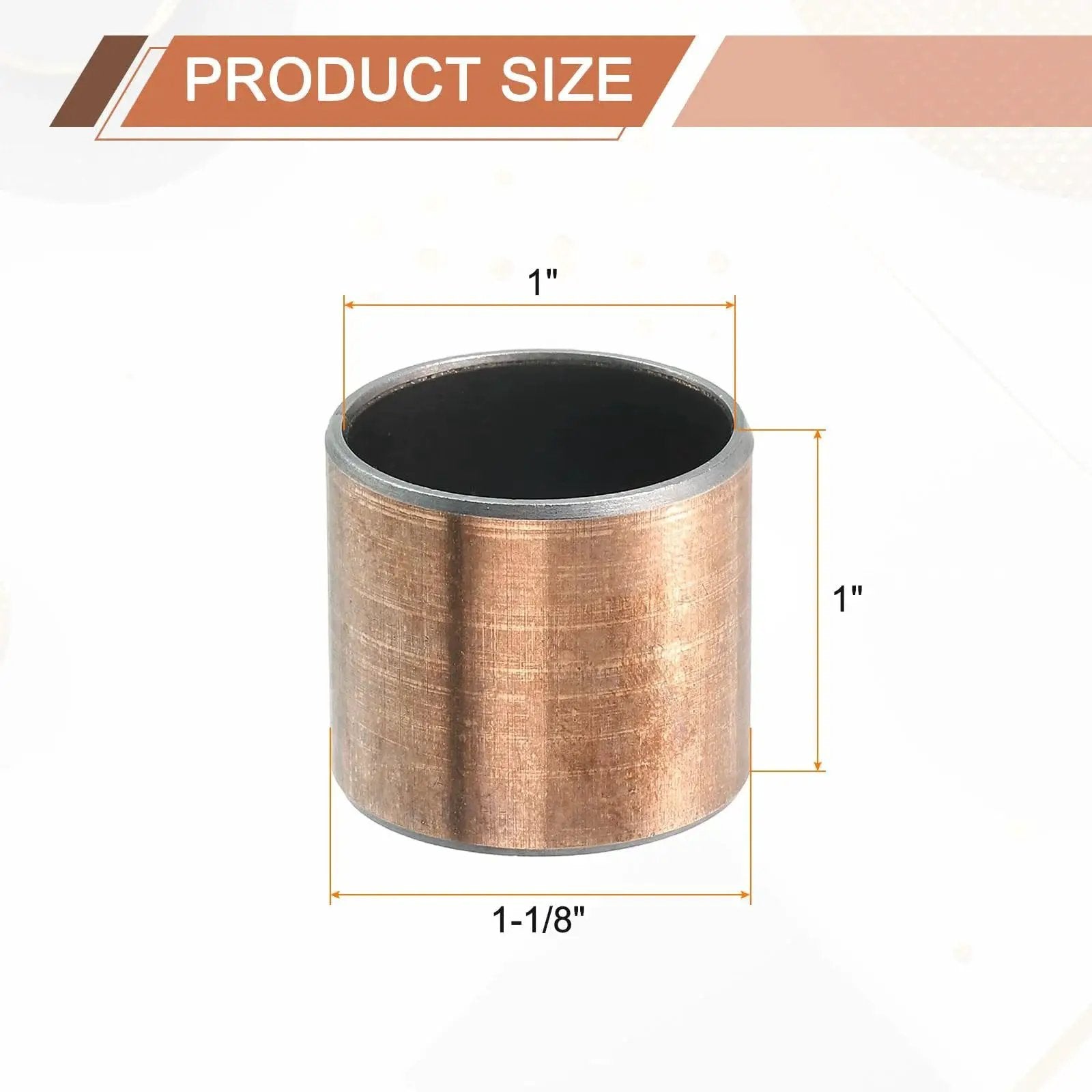 Three Pack Sleeve Bearings With 1 Inch Bore 1-1/8 Inch Outer Diameter And 1 Inch Length Self Lubricating Oilless Bushings