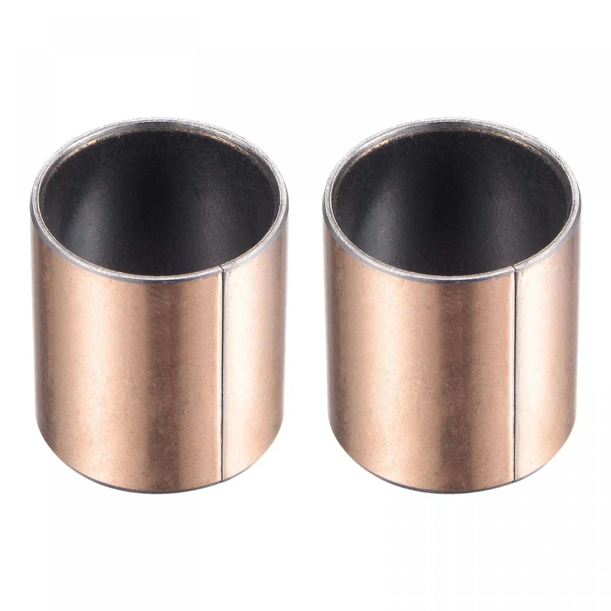 Set of 2 Sleeve Bearing 25mm Bore 28mm Outer Diameter 35mm Length Oilless Wrapped Bronze Sintered Composite Coated Bushings