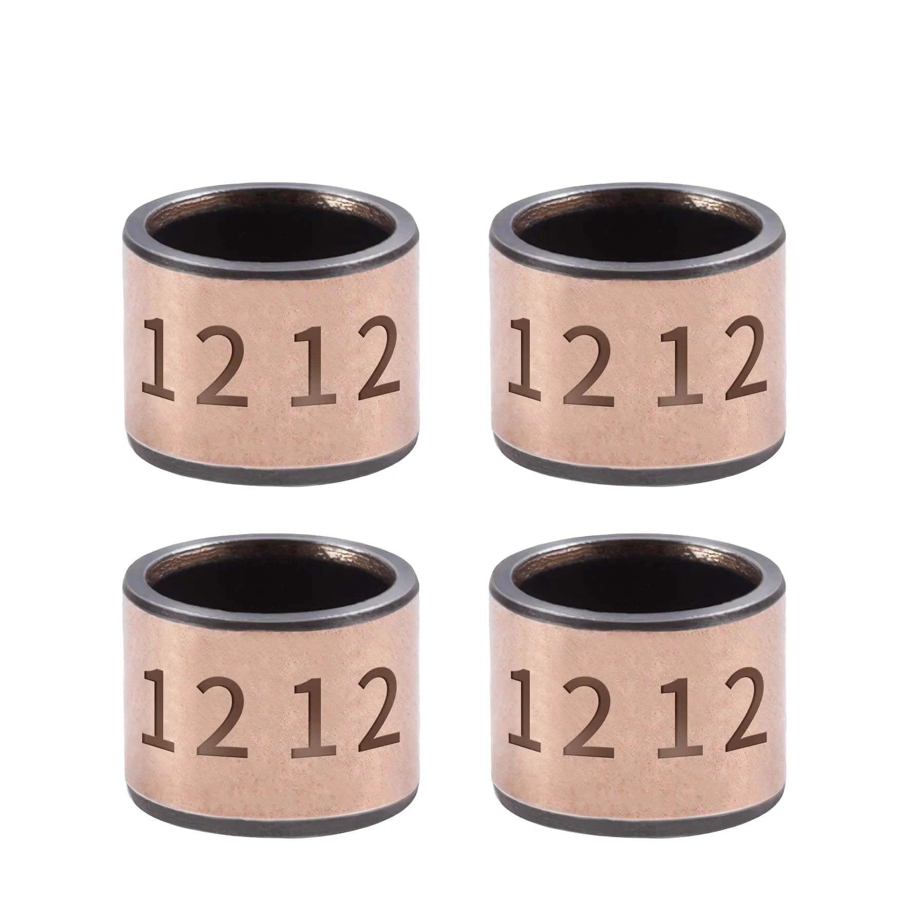 4 Pcs Sleeve Bearings 12mm Bore 15mm OD 12mm Length Oilless Bronze Sintered Bushing for Printing Machines Textile Machines and Hydraulic Transport Equipment Carbon Steel Base Low Friction High Load Bearing