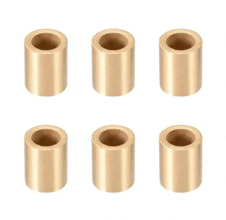 Set of 6 Sleeve Bearing 8mm Bore 10mm OD 15mm Length Oilless Wrapped Plain Bearings Bronze Sintered Coated for Textile Machinery