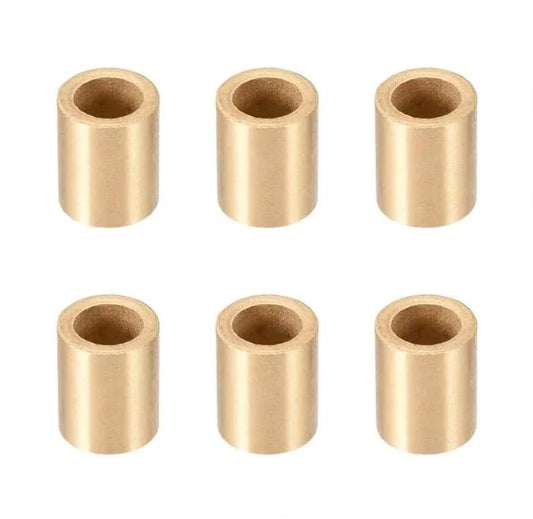Set of 6 Sleeve Bearing 8mm Bore 10mm OD 15mm Length Oilless Wrapped Plain Bearings Bronze Sintered Coated for Textile Machinery