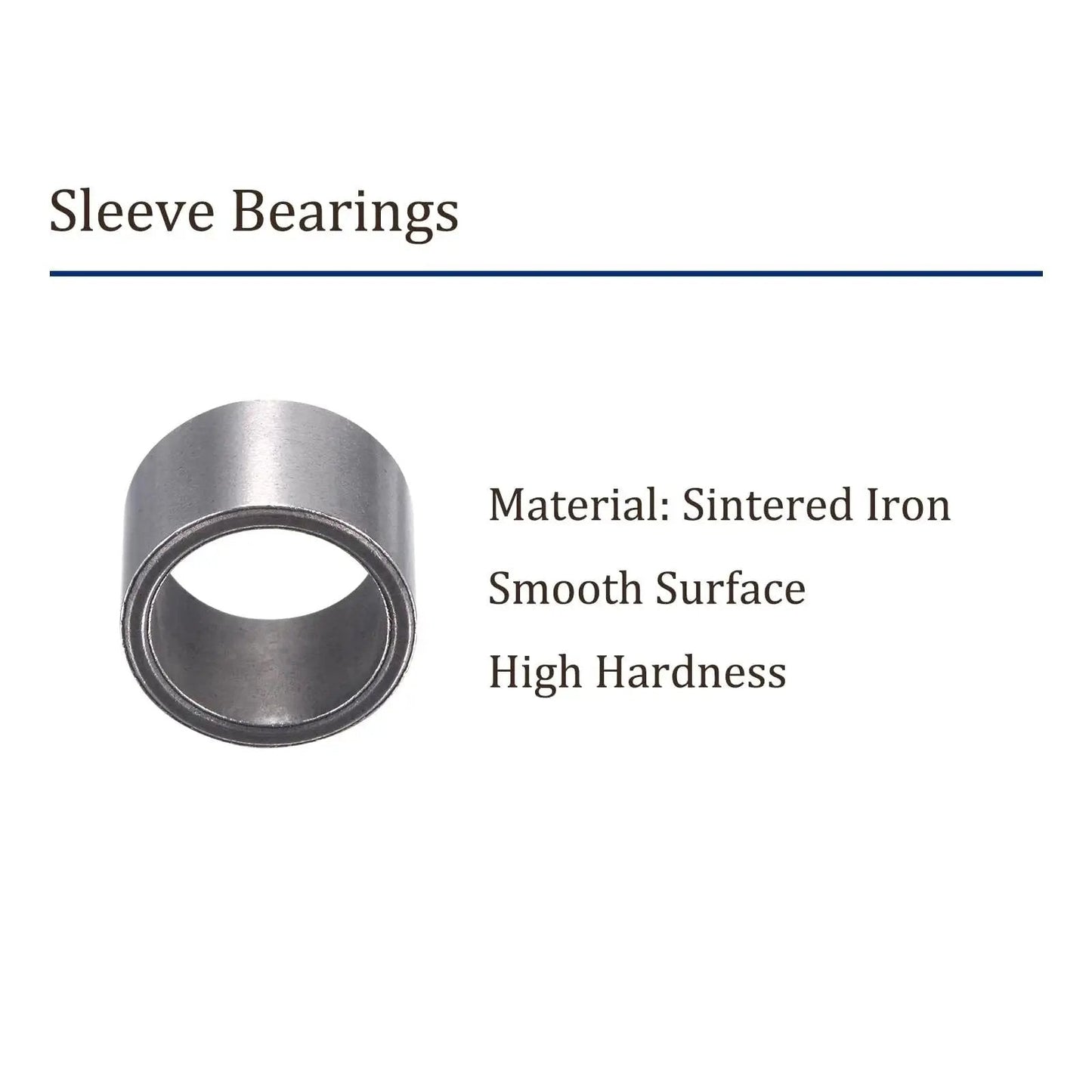 12 Pieces Sleeve Bearings 14X17X12.5MM Sintered Iron Self Lubricating Bushings showing material and surface