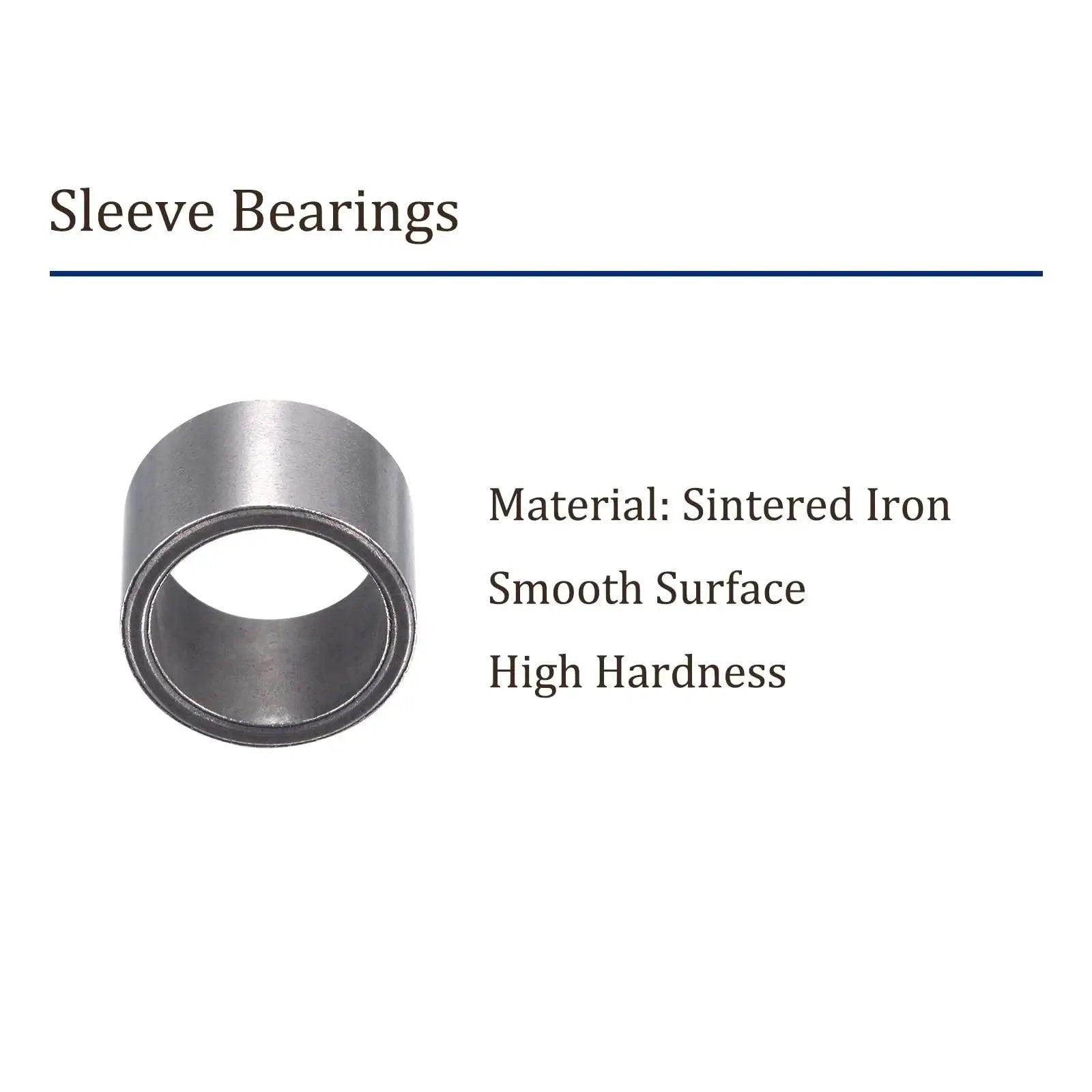 12 Pieces Sleeve Bearings 14X17X12.5MM Sintered Iron Self Lubricating Bushings showing material and surface
