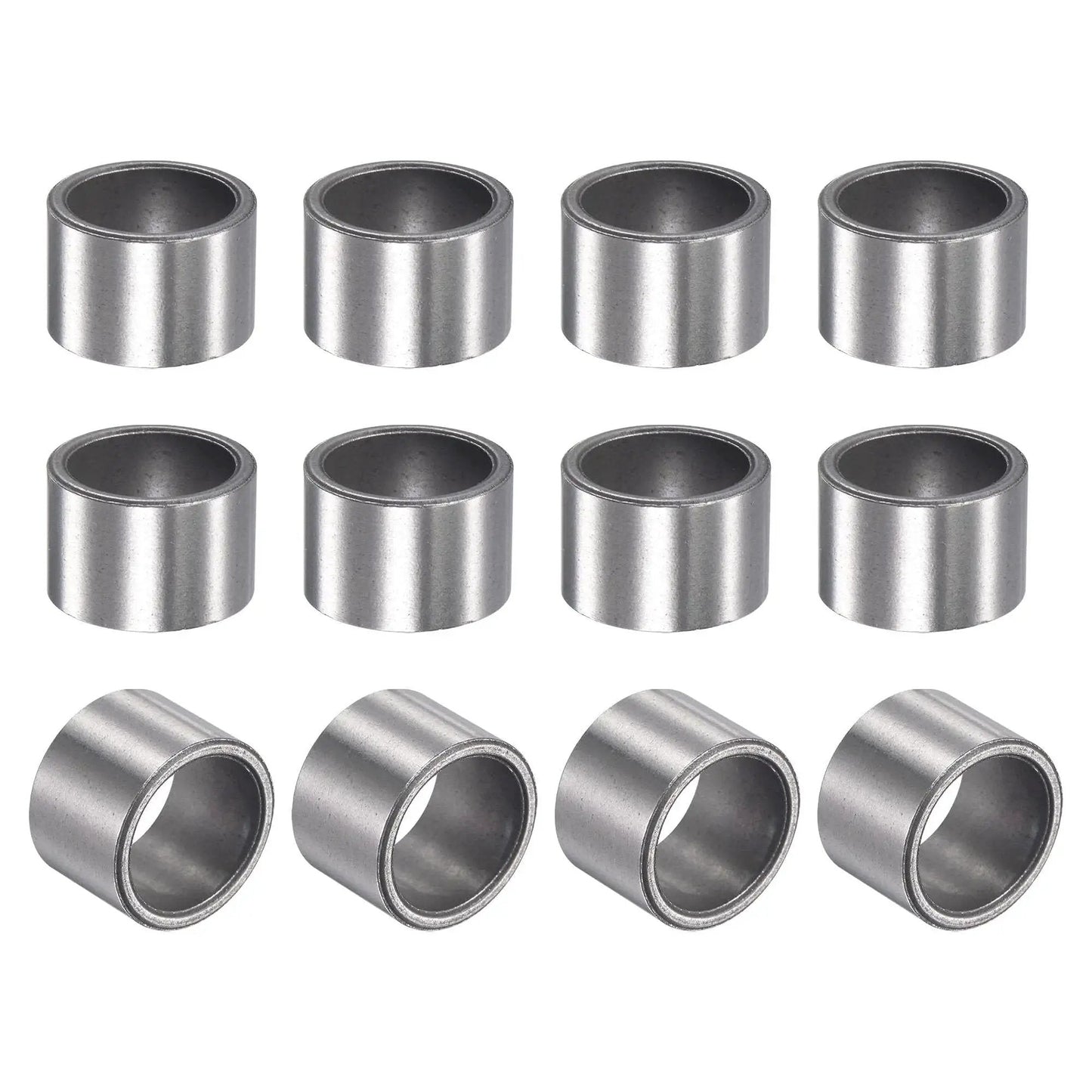 Sleeve Bearings 14mm Bore 17mm Outer Diameter 12.5mm Length Sintered Iron Self Lubricating Bushings 12 Pieces in a grid layout