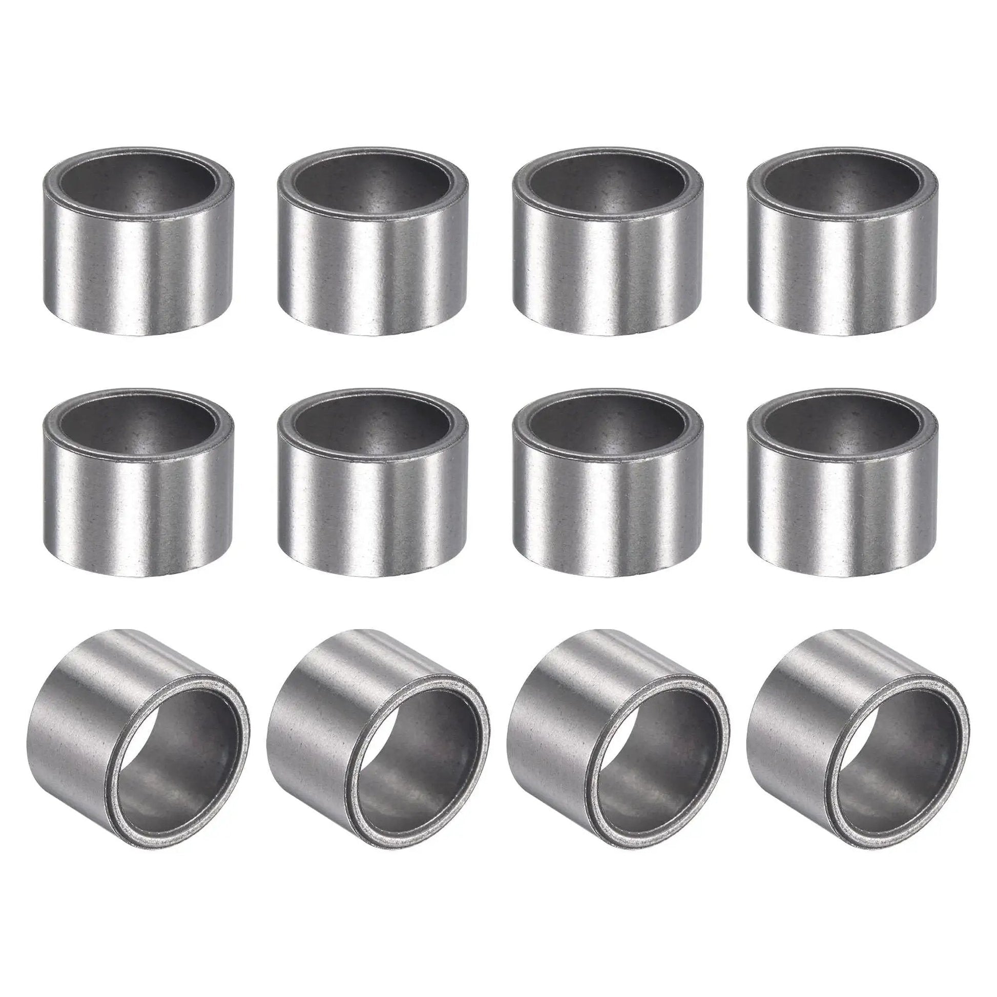 Sleeve Bearings 14mm Bore 17mm Outer Diameter 12.5mm Length Sintered Iron Self Lubricating Bushings 12 Pieces in a grid layout