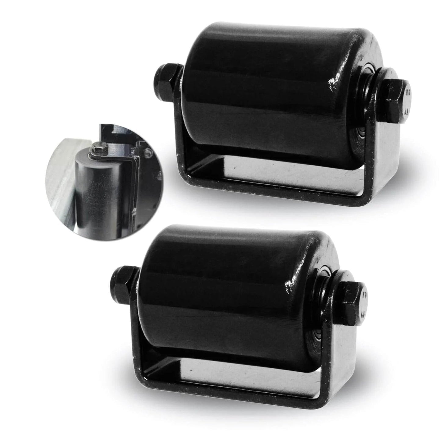 2Pack Slide Gate Guide Roller with C Post Welded Bracket, Hard Nylon Sliding Rolling Gates Guider, Heavy Duty Sealed Ball Bearing Side Roller Assembly (3 Inches - 2 Pack) designed for smooth motion and stable alignment in automation and