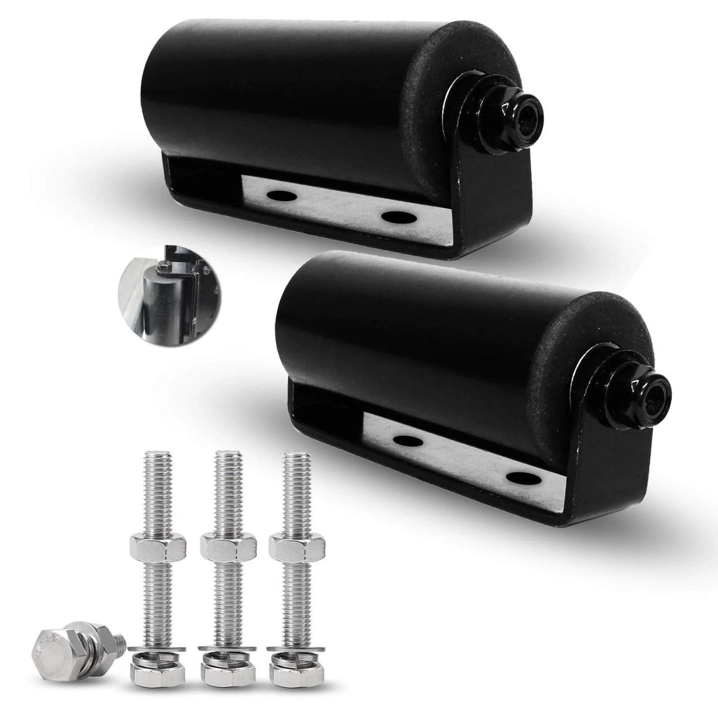 2Pack Slide Gate Guide Roller with C Post Welded Bracket, Hard Nylon Sliding Rolling Gates Guider, Heavy Duty Sealed Ball Bearing Side Roller Assembly (6 Inches - Type B- 2 Pack with Screws) designed for smooth motion and stable alignment in