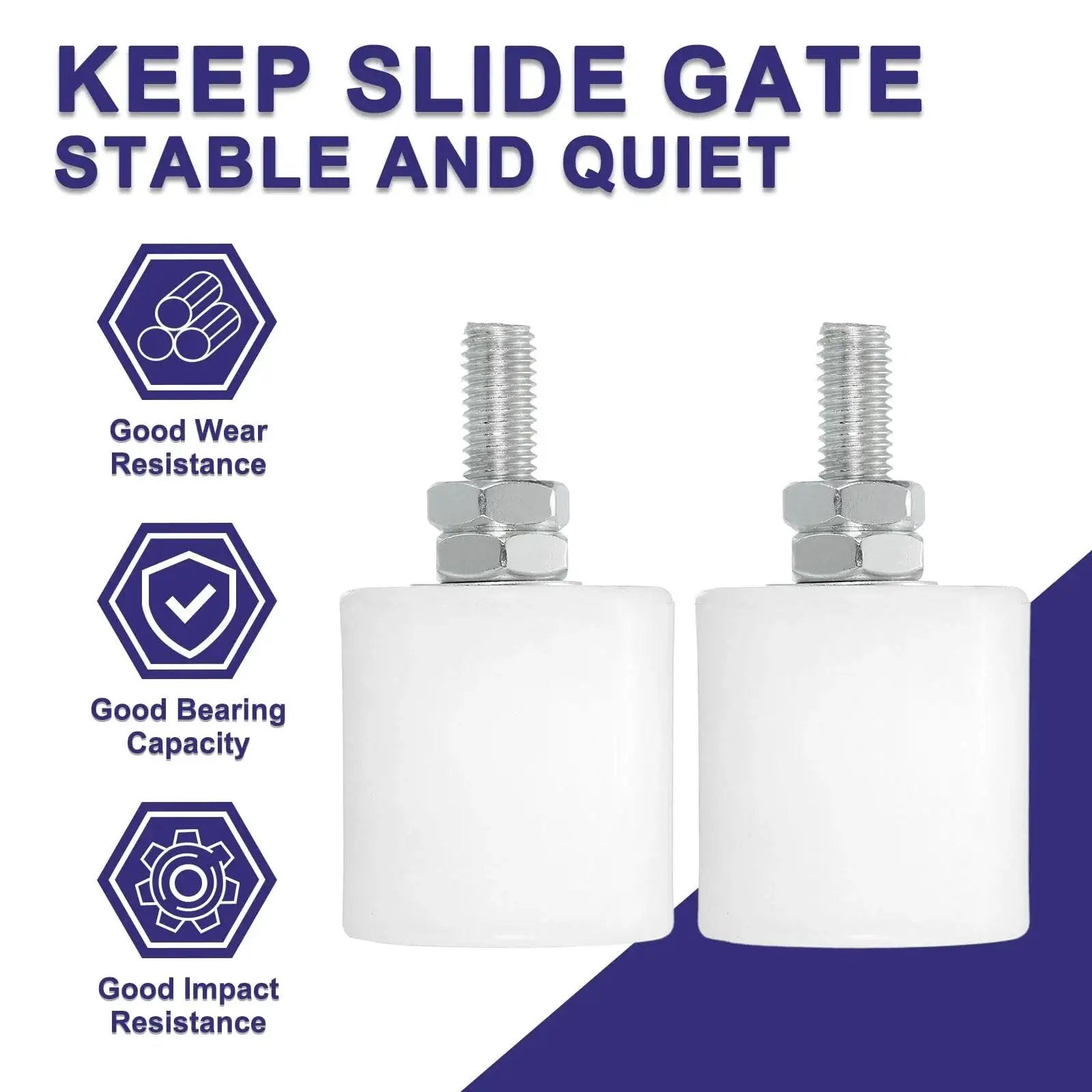 2 Pack Slide Gate Guide Rollers With Nylon Wheels 42 X 44 Mm 1.65 X 1.73 Inch 75 Mm Height 10 Mm Thread Universal Door Pulley System