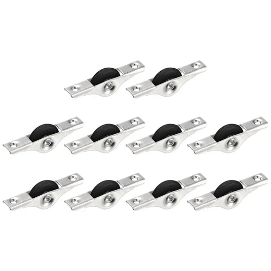 Sliding Door Nylon Wheel Pulleys 30mm For Cabinets Wardrobes Closets Furniture With Screws Pack Of 10 Black Silver Tone