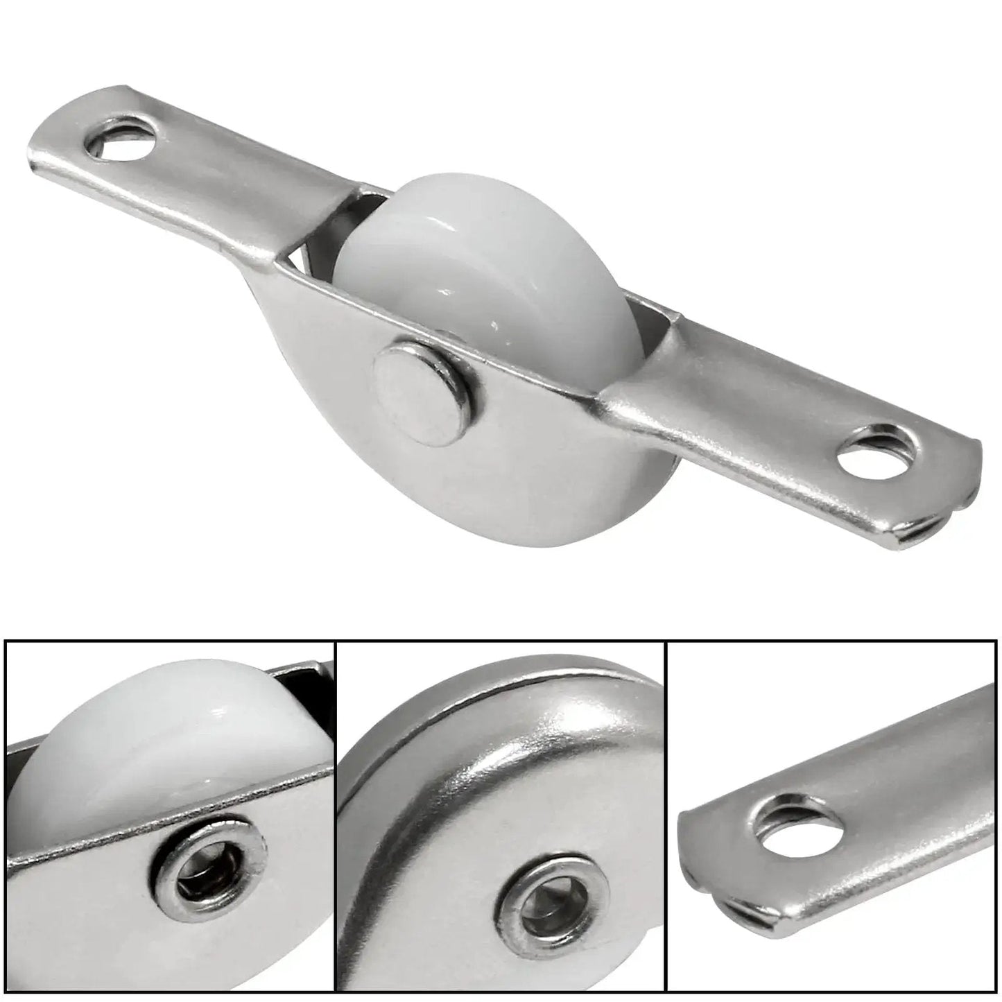 8Pcs 18Mm Sliding Door Pulley Wheels for screen doors closets wardrobes and cabinets durable plastic rollers with steel shell