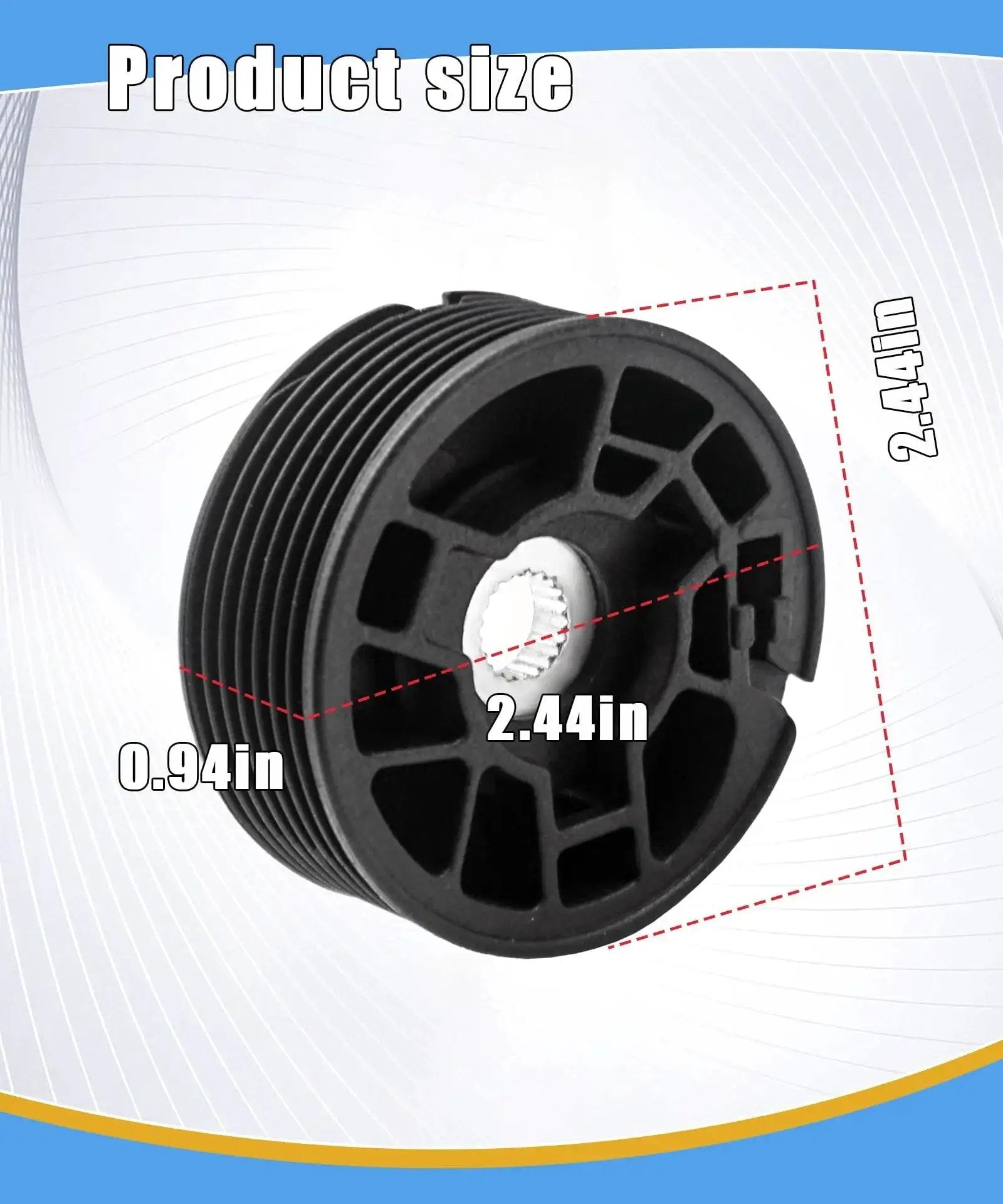 Sliding Door Cable Pulley Spool For Odyssey 2011 2017 Left Or Right Side Replacement Part showing dimensions in inches