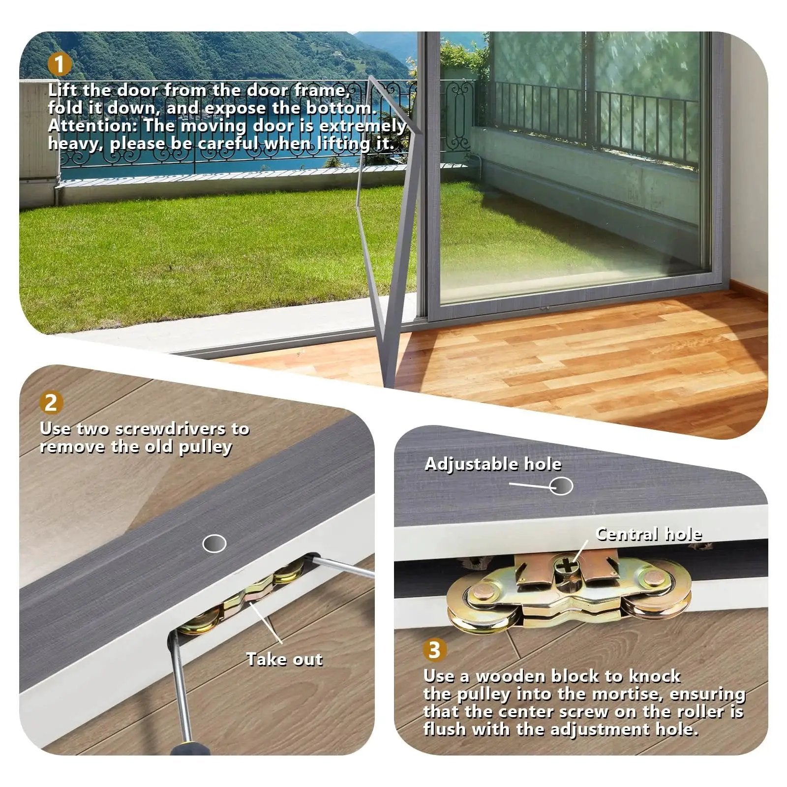 Sliding Patio Door Tandem Roller Assembly For Andersen Doors Compatible With Andersen Sliding Door Rollers Replaces Part 1273704 1964 1982 To Present Two Rollers With One And A Quarter Inch Bearing instructions