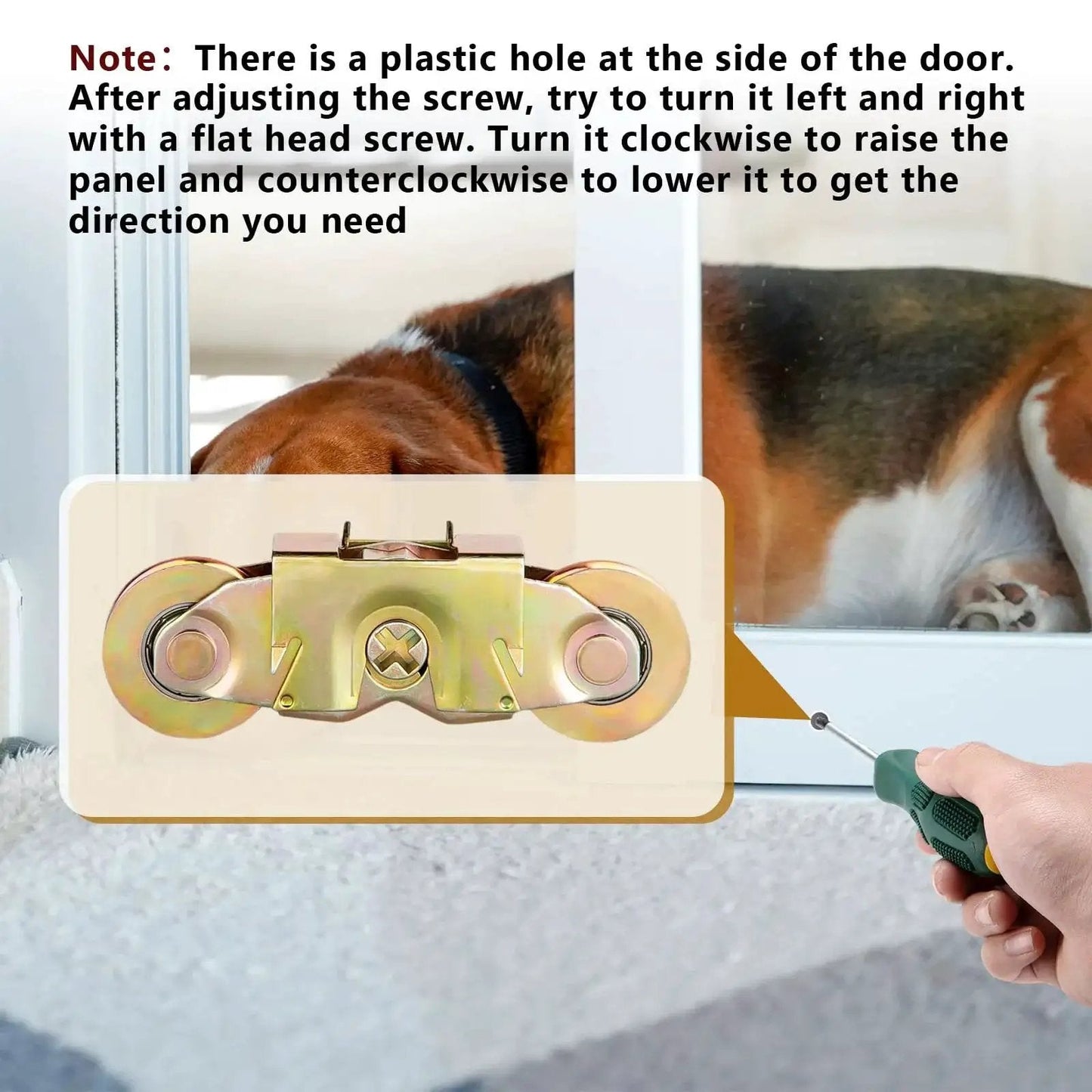 Sliding Patio Door Tandem Roller Assembly For Andersen Doors Compatible With Andersen Sliding Door Rollers Replaces Part 1273704 1964 1982 To Present Two Rollers With One And A Quarter Inch Bearing shown with installation tool.