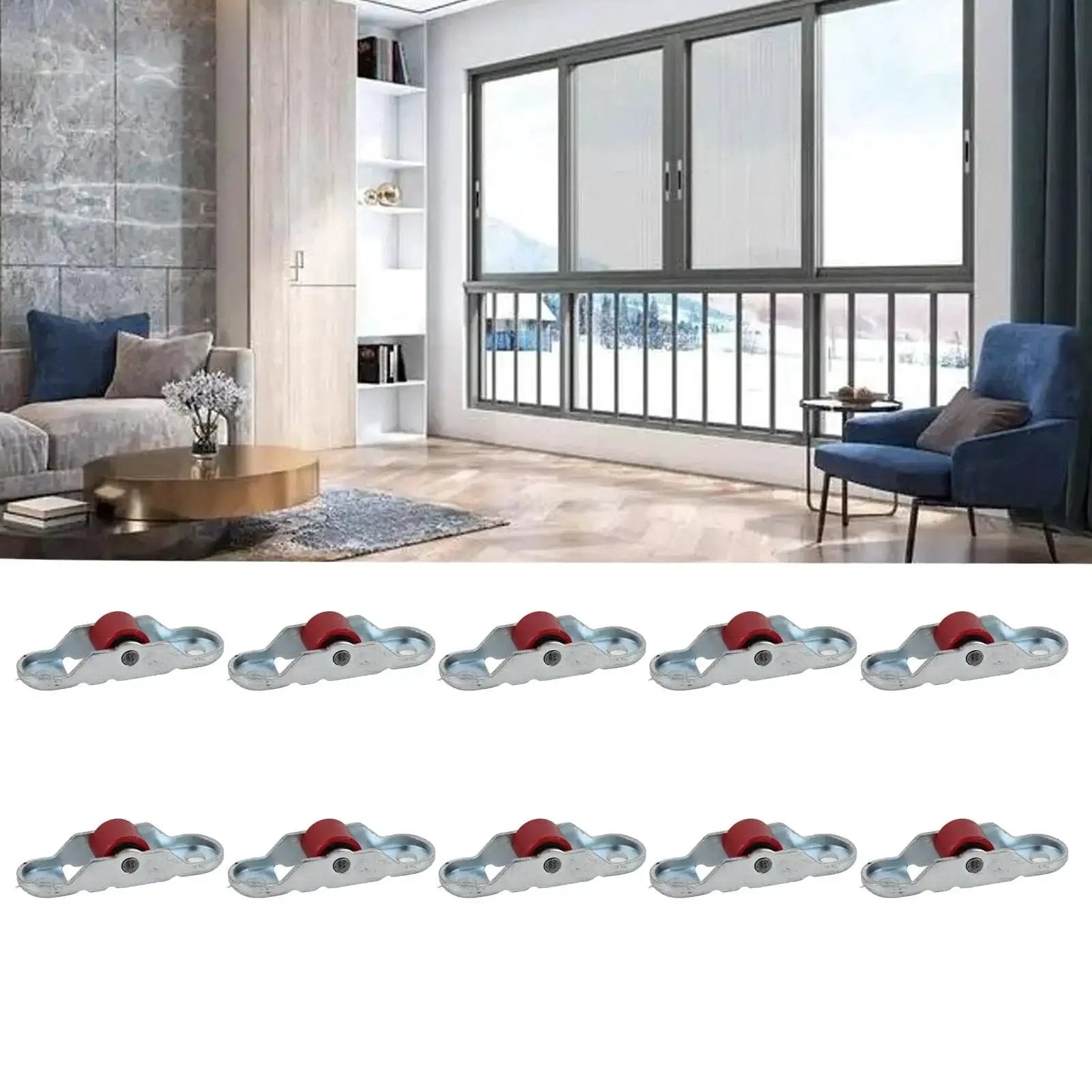 Sliding Door Window Pulley Kit With Base 12mm Stainless Steel Hardware Single Wheel Mute PP Wheel Roller Quiet Operation
