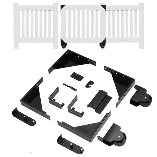 Sliding Gate Hardware Kit Heavy Duty Rolling Gate System for Metal and Wooden Outdoor Gates with smooth, silent rollers.
