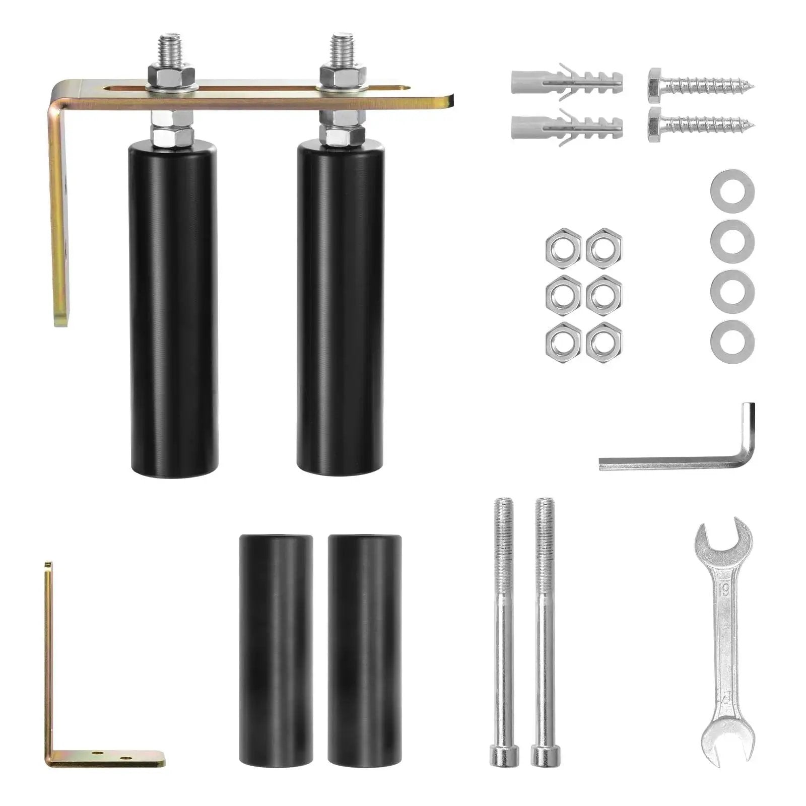 Sliding Gate Kit 6 Inch Gate Hardware With L Bracket Universal Adjustable Gate Rollers Heavy Duty Black Gate Guide Roller