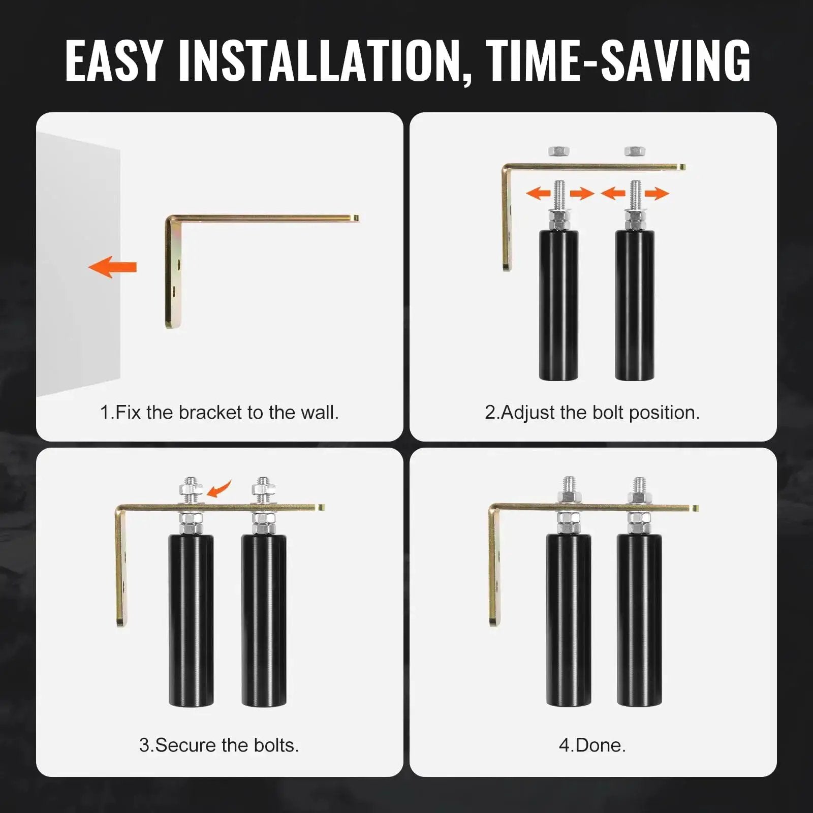 Installation steps for Sliding Gate Kit 6 Inch Gate Hardware With L Bracket Universal Adjustable Gate Rollers