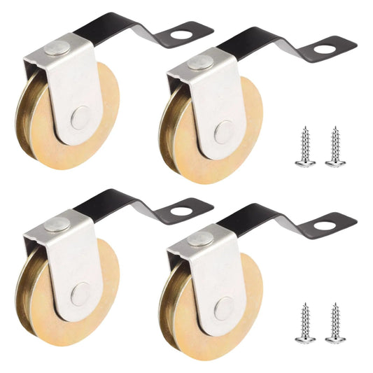 4 Pack Sliding Screen Door Rollers Replacement With Tension Spring And 1 Inch Steel Ball Bearing Wheels Fits B638 B687 B639 For Smooth Quiet Sliding And Easy Door Operation With Durable Heat Treated Steel Spring And Ball Bearing Center Groove Wheel