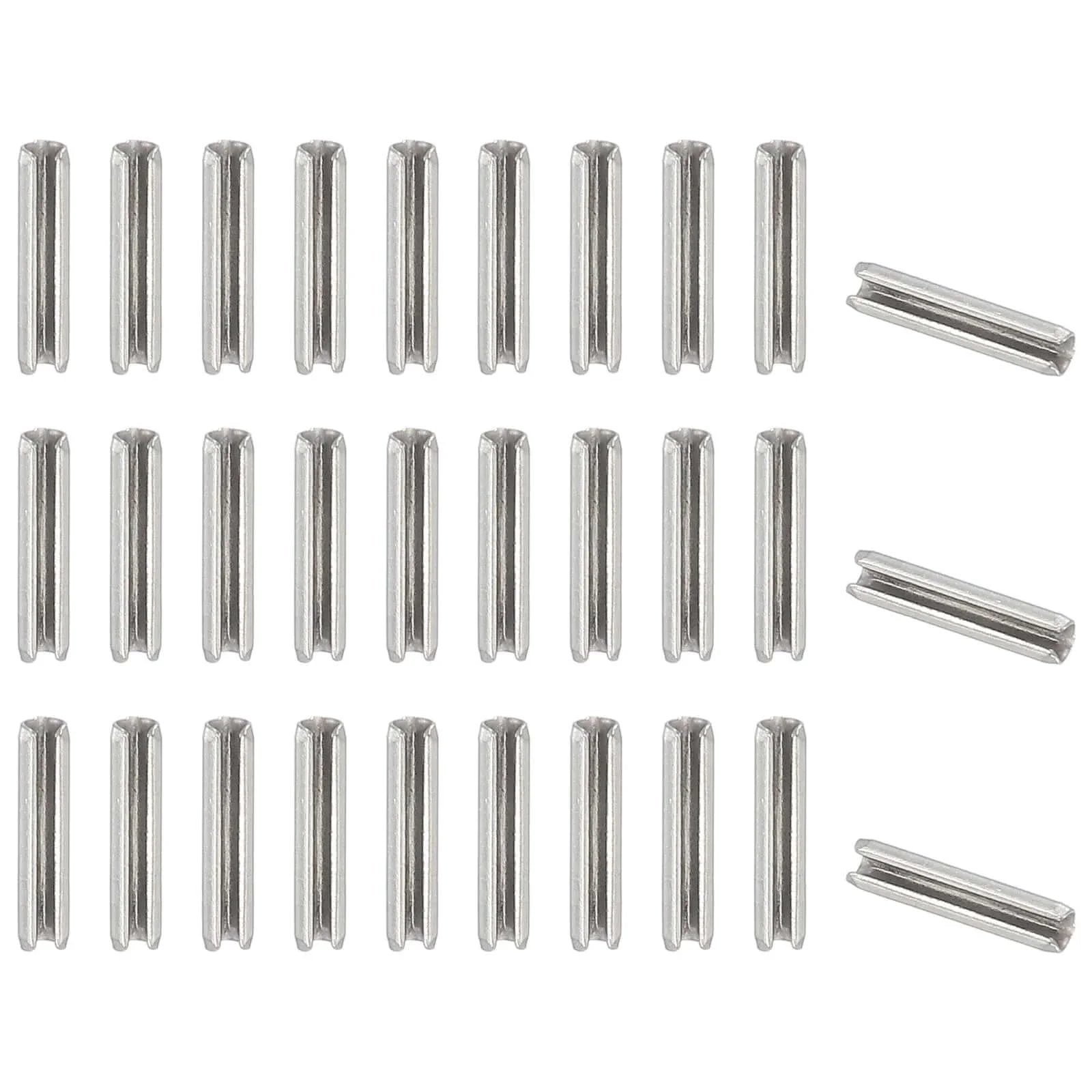 Slotted Spring Pin, 50 Pcs 3/32" x 1/2" (2.7mm x 12mm) 304 Stainless Steel Split Roll Pins Spring Dowel for Home Improvement Automotive Machine Repair, Silver