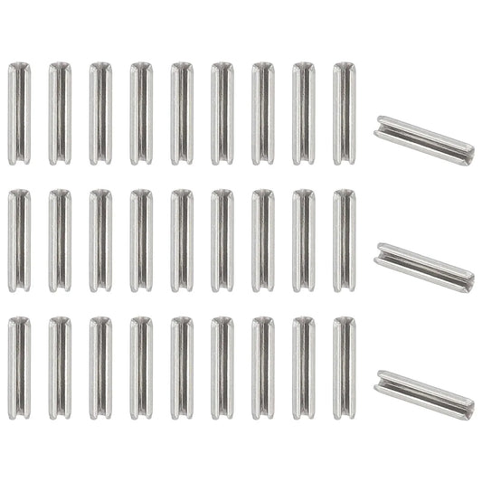 Slotted Spring Pin, 50 Pcs 3/32" x 1/2" (2.7mm x 12mm) 304 Stainless Steel Split Roll Pins Spring Dowel for Home Improvement Automotive Machine Repair, Silver