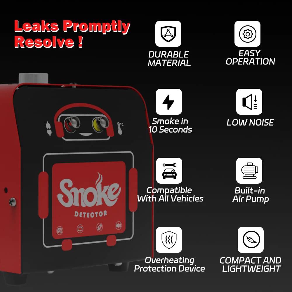 Professional Smoke Leak Tester Kit For EVAP And Vacuum Leaks In Auto Repair Shops And DIY Garages Quick And Accurate Diagnostics With SD101 Device Solary For Automotive Technicians Today, red and black smoke detector.