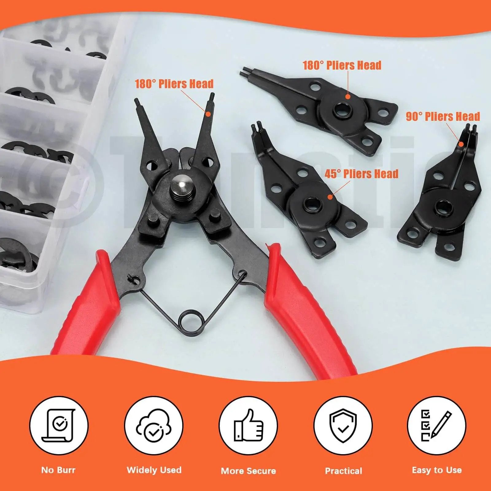 All In One C Clip And E Clip Retaining Ring Kit With Pliers And Tweezers, 312 Pcs Total, M4 To M28 And 1.5 To 10mm Sizes, 65Mn Steel
