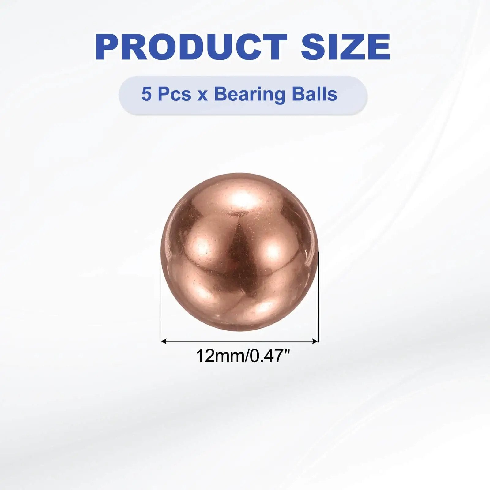 Solid Copper Bearing Balls 12mm Diameter Set Of 5 With G200 Precision For Machinery Automotive And DIY Projects Made From Corrosion Resistant T2 Copper By uxcell