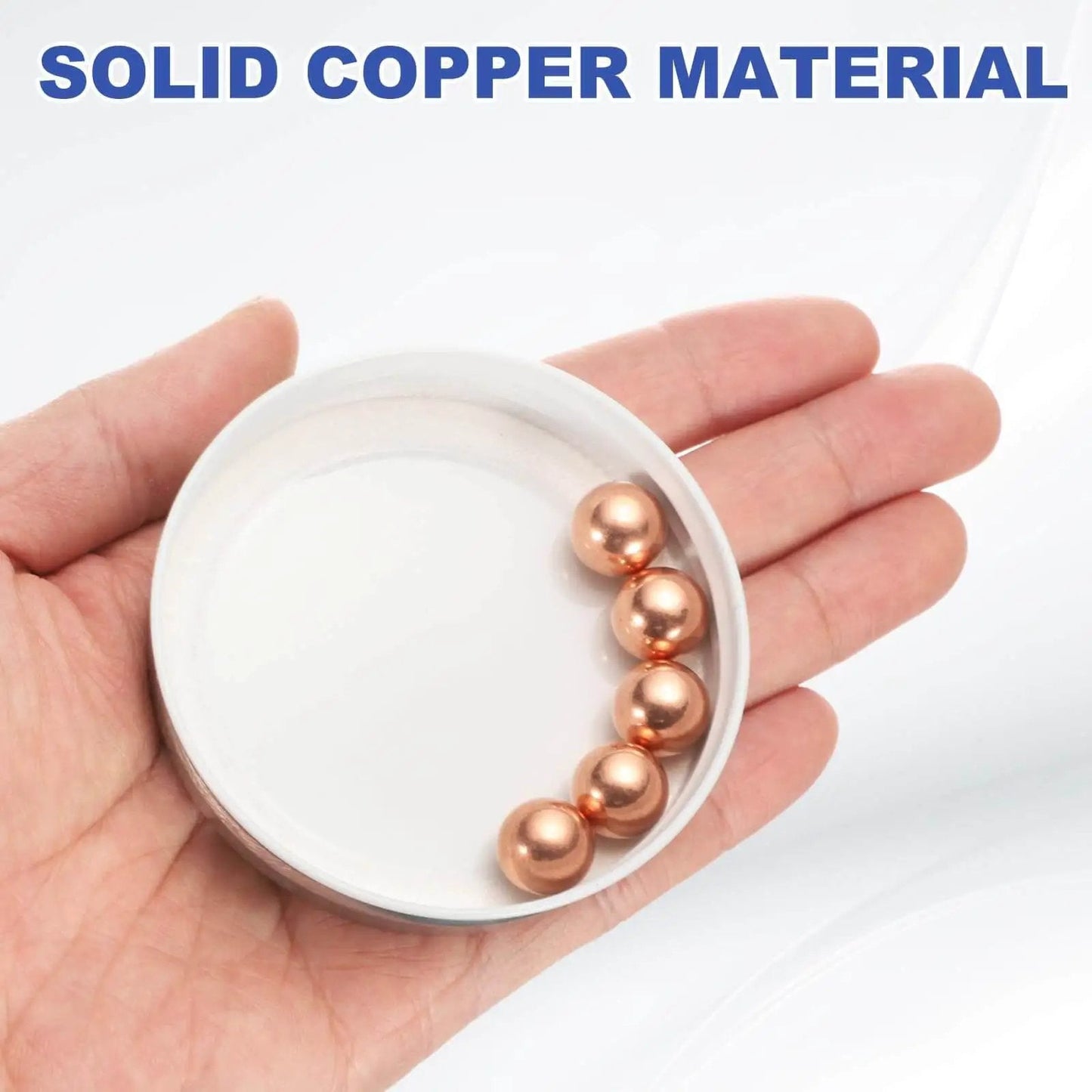 Solid Copper Bearing Balls 12mm Diameter Set Of 5 With G200 Precision For Machinery Automotive And DIY Projects Made From Corrosion Resistant T2 Copper By uxcell in a hand