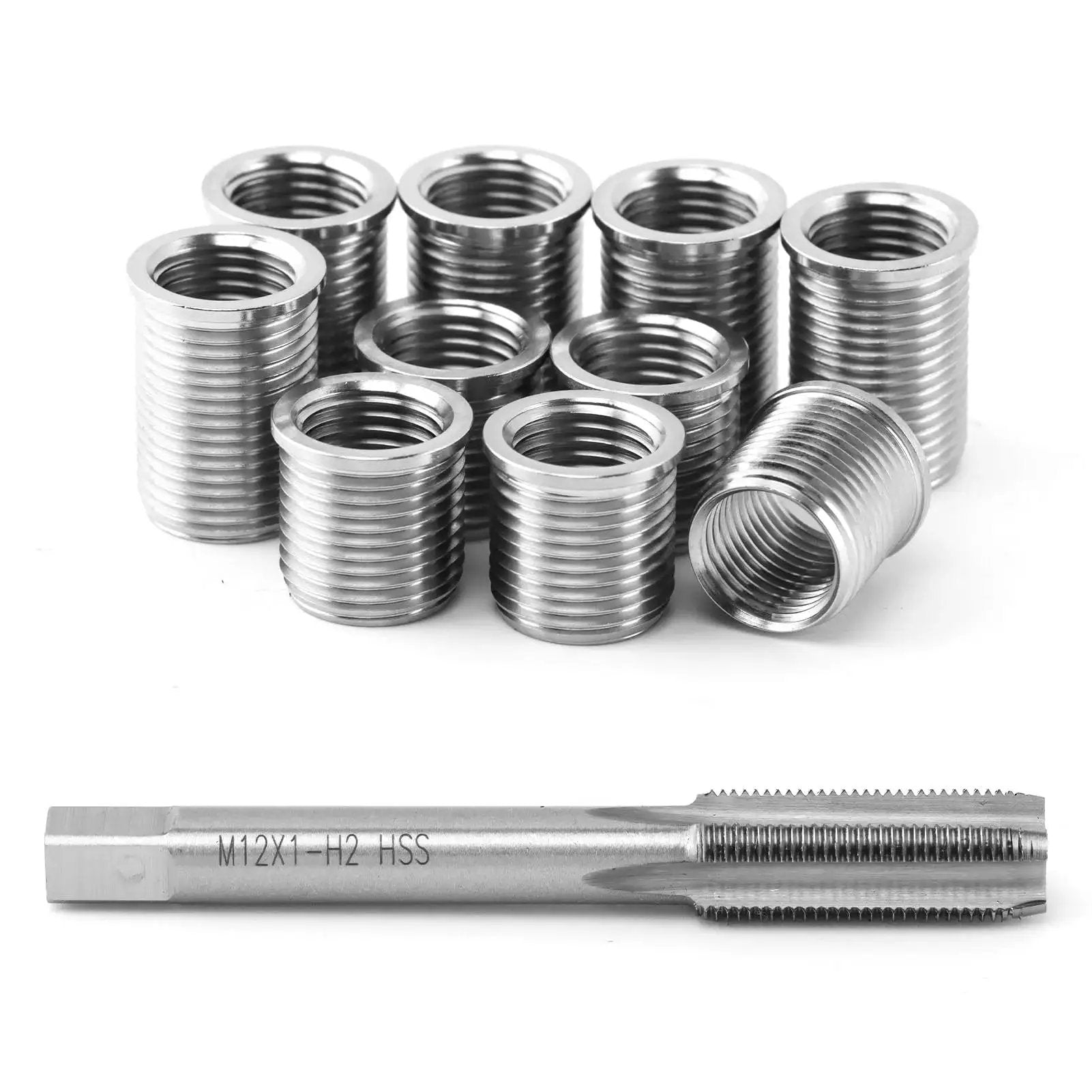 Spark Plug Thread Repair Kit For Automotive Engines M10 By 1 Tap And M12 By 1 Tap Stainless Steel Rethread Kit