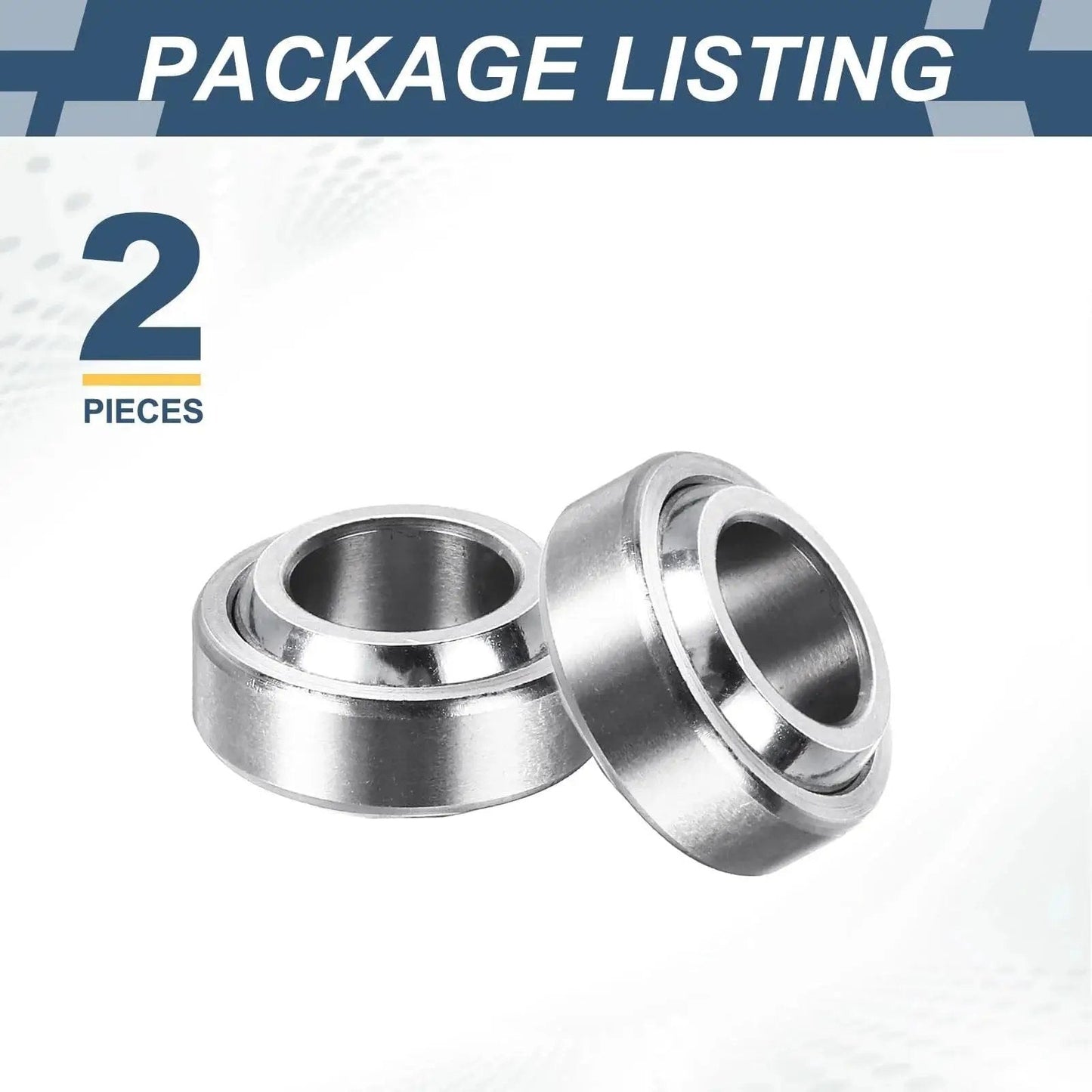 Compact 10x19x6mm spherical bearing pair pre-lubed for low noise ABEC 3 precision, built from GCr15 steel, package of two.
