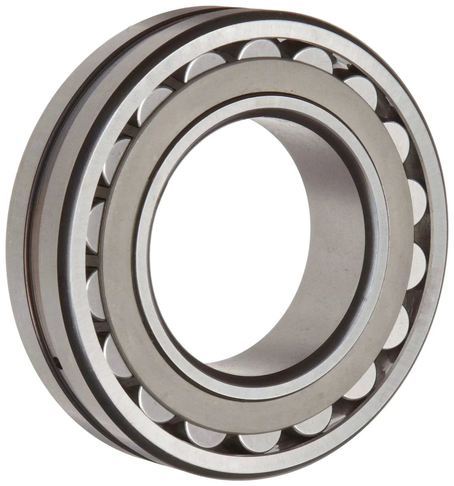 SKF 22208 E Explorer Spherical Roller Bearing Straight Bore Metric 40mm Bore 80mm OD featuring two-row steel cage design.