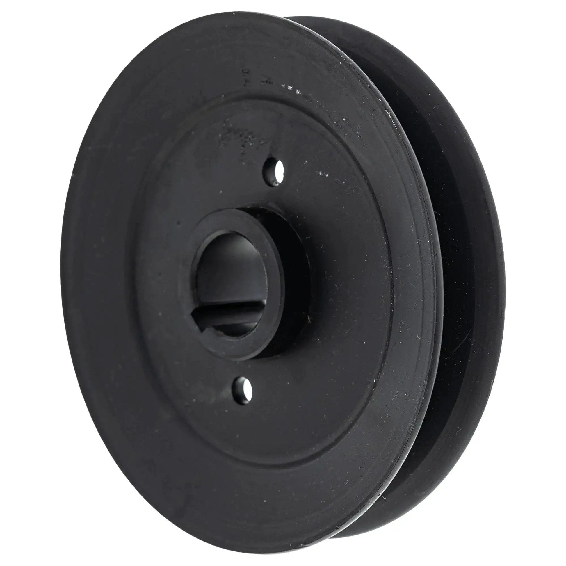Spindle Sheave 5.00 OD And 1.00 ID OEM Replacement Part 00191800 Ariens OEM side view, metal pulley for lawn mower drive belt system