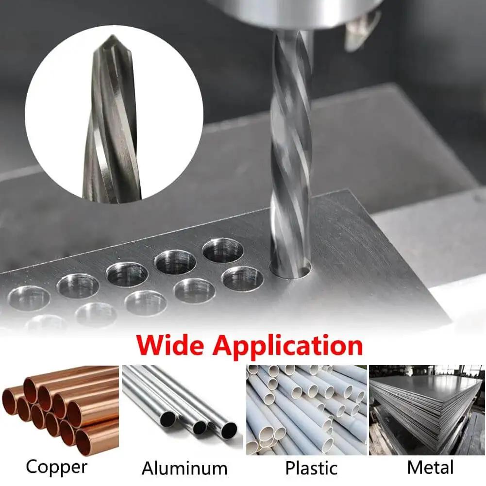 5/8 Inch Spiral Flute Reamer With 1/2 Inch Shank M2 HSS Bridge Reamer drilling metal with copper, aluminum visuals