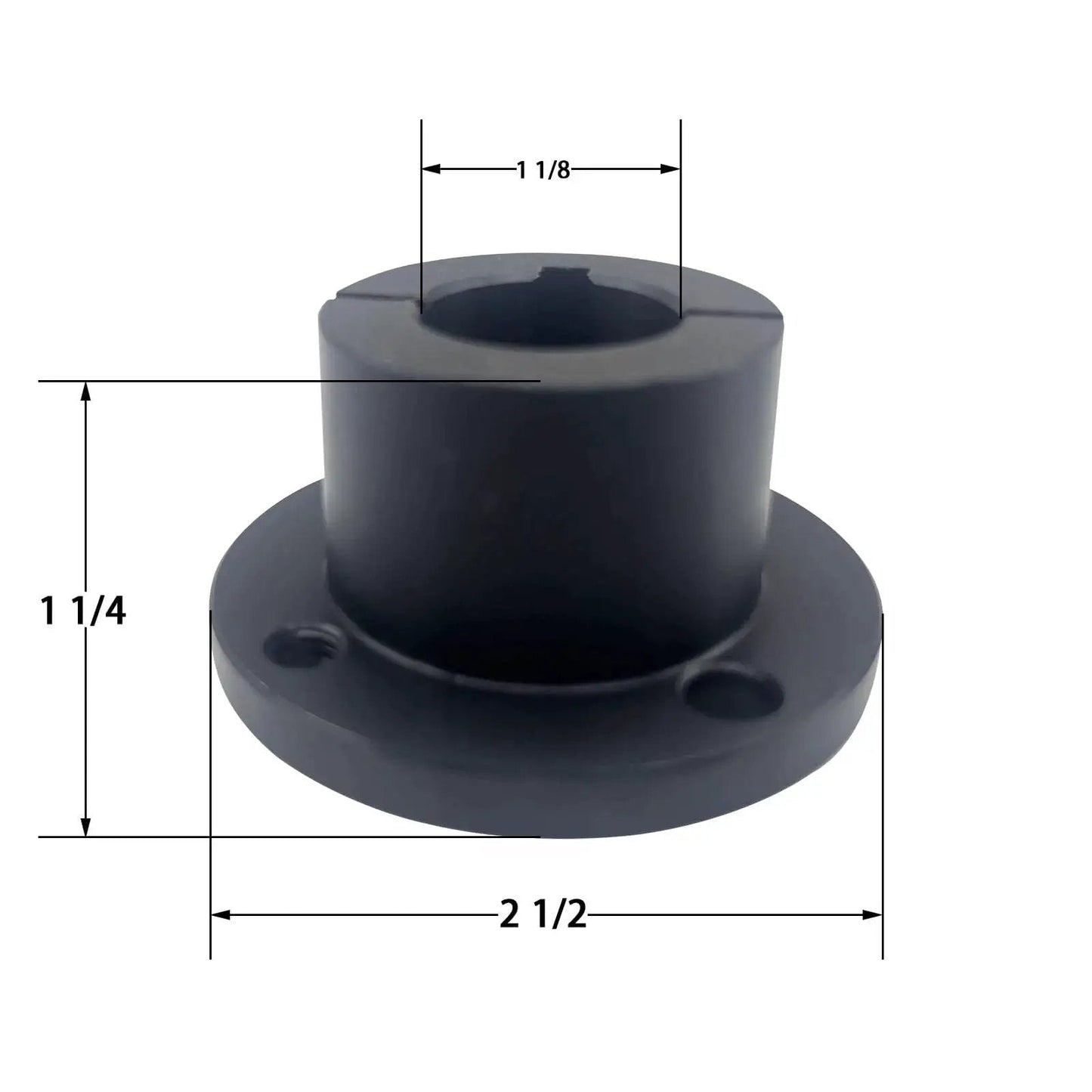 Split Taper Bushing for Pulleys H Style One And One Eighth Inch Bore CMFG STB Cast Steel Heavy Duty Locking with dimensions