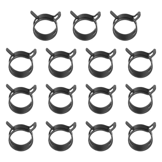 Spring Band Hose Clamps For 18 To 20 Mm Hose OD 15 Pack Corrosion Resistant 65Mn Steel Zinc Plated Vacuum Constant Tension Clips
