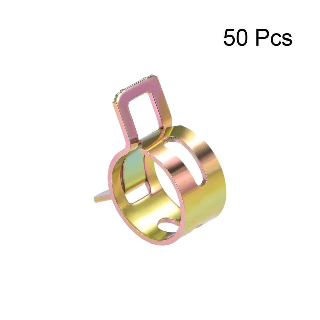 Spring Band Type Hose Clamp 12mm Inner Diameter Fits 12.5-13.2mm Outer Diameter Hose 65Mn Steel Zinc Plated 50 Pieces