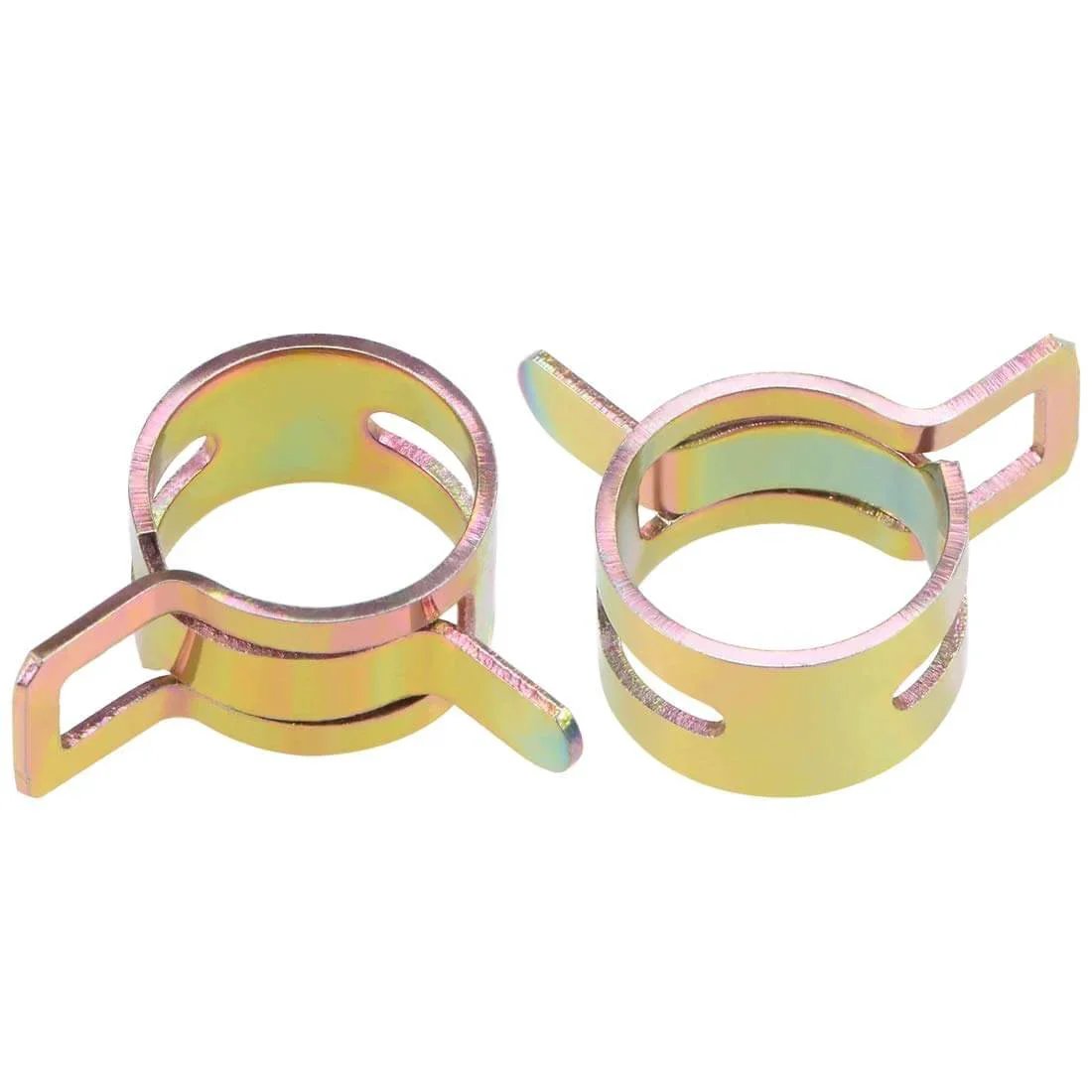 Spring Band Type Hose Clamp 12mm Inner Diameter Fits 12.5-13.2mm Outer Diameter Hose 65Mn Steel Zinc Plated Wear Resistant Corrosion Resistant