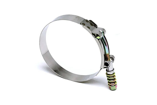 Spring Loaded Stainless Steel SAE 188 TBolt Clamp For 6.5 Inch Inside Diameter Hose 6.75 to 7.06 Inch Range 172 to 180 mm Polished Finish