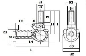 SQL8RS L-Ball Rod Ends 8mm Bore
