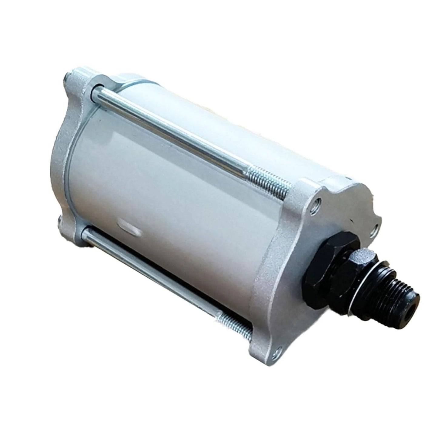 Side view of a Square Compressed Air Motor for Pneumatic Hydraulic Pumps, showing metal body and 1/4 NPT connection.